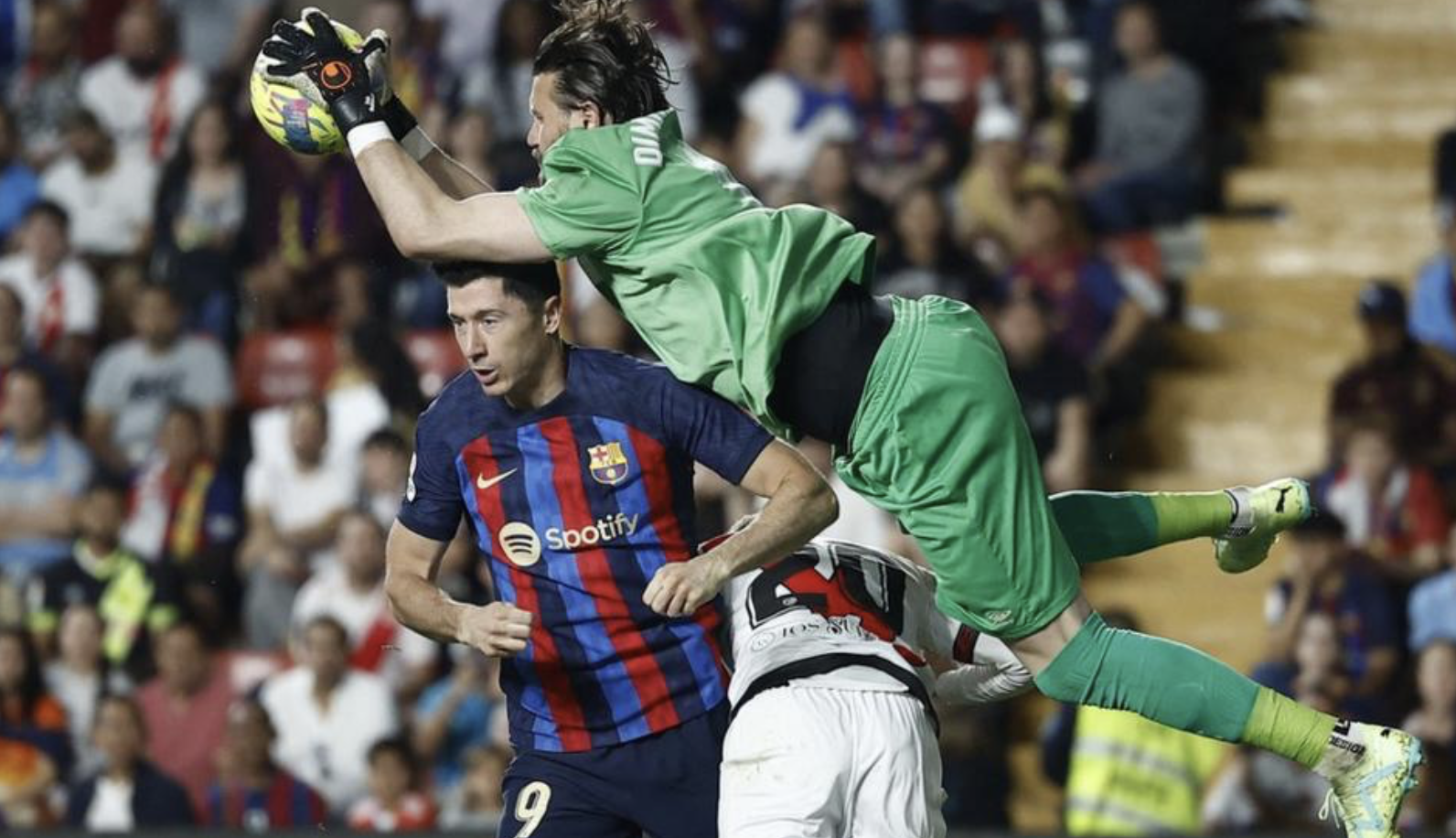 Leaders Barcelona suffered only their third La Liga defeat of the season as Rayo Vallecano secured a memorable win