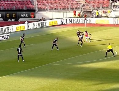 Saka scores Arsenal’s first pre-season goal with thumping strike