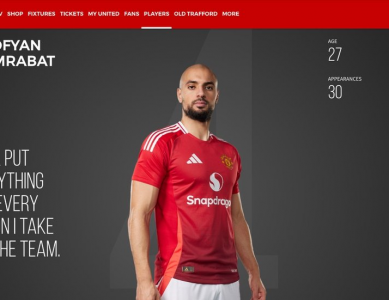 Sofyan Amrabat still featuring on Man Utd website